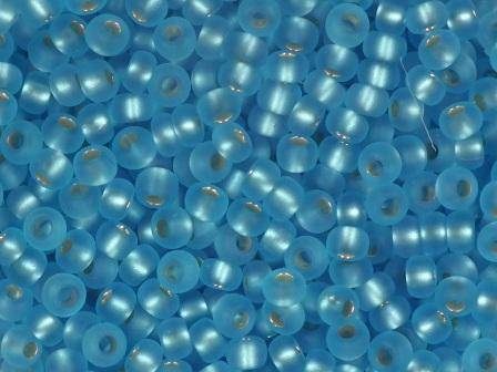 Rocailles 2,6mm silbereinzug matt hellblau 17g