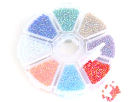 Rocailles DIY Farbenset transparent rainbow