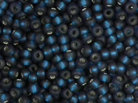 Rocailles 2,6mm silbereinzug matt montanblau 17g