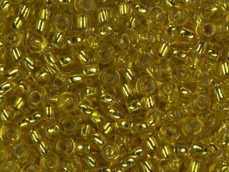 Rocailles 2,6mm silbereinzug gelb