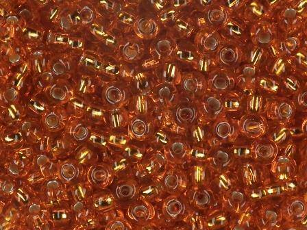 Rocailles 2,6mm silbereinzug orange