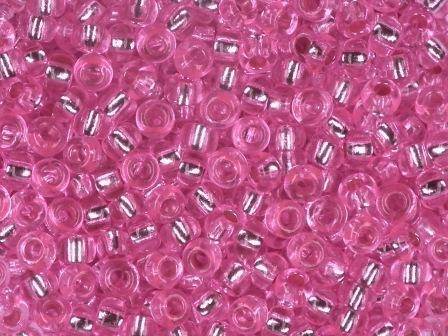Rocailles 2,6mm silbereinzug rosa