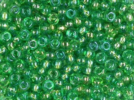 Rocailles 2,6mm rainbow grün 17g