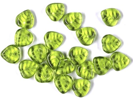 Glas-Blätter-Perlen 9mm maigrün