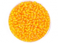 Rocailles 2,6mm Orange Farbeinzug weiß Rocailles 2,6mm Orange Farbeinzug weiß