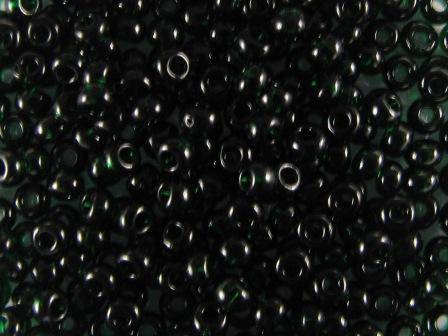 Rocailles 2,6mm 9/0 transparent dunkelgrün