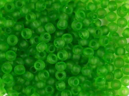 Rocailles 2,6mm transparent matt grün 17g