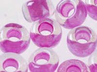 Rocailles 2,6mm 9/0 Farbeinzug pink gelüster Rocailles 2,6mm 9/0 Farbeinzug pink gelüster