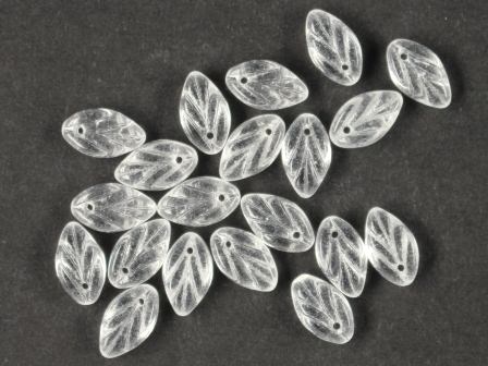 Glas-Blätter-Perlen kristall 11x7
