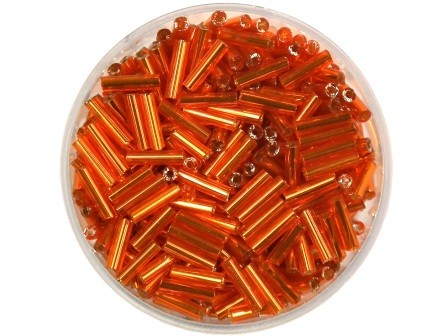 Stifperlen 7mm Silbereinzug orange