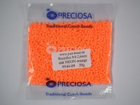 Rocailles 2,6mm 9/0 satt NEON orange Rocailles 2,6mm 9/0 satt NEON orange