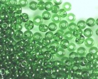 Rocailles 2,6mm 9/0 transparent hell smaragd grün