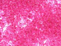 Rocailles 2,6mm 9/0 transparent Pink