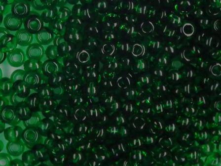 Rocailles 2,6mm 9/0 transparent tannengrün