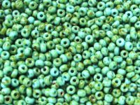 marmorierte Rocailles 9/0 2,6mm grün-braun marmorierte Rocailles 9/0 2,6mm grün-braun