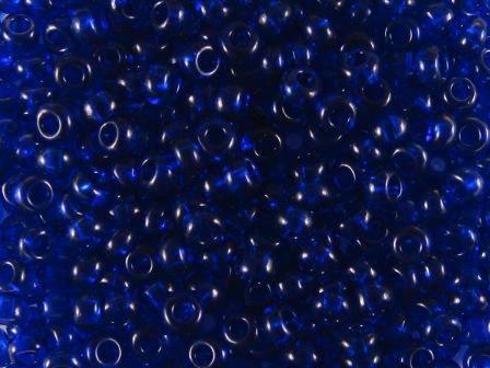 Rocailles 2,6mm 9/0 transparent kobaltblau