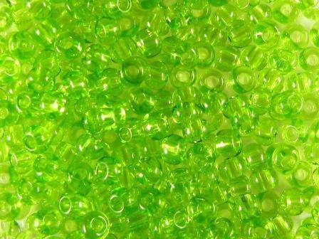 mini Rocailles 15/0 in transparent olivgrün