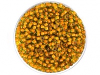 Rocailles 2,6mm Olivgrün Farbeinzug Orange Rocailles 2,6mm Olivgrün Farbeinzug Orange