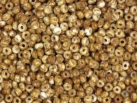 Rocailles 2,6mm 9/0 marmoriert crema/braun in Rocailles 2,6mm 9/0 marmoriert crema/braun in