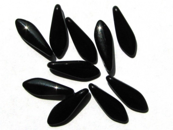 dagger beads 16 x 5 mm in satt schwarz