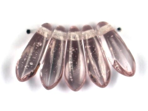 mini Dagger Beads 3x11mm transparent hell-amethyst