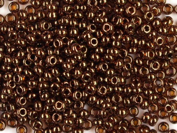 Rocailles 2,6mm 9/0 metallic bronze