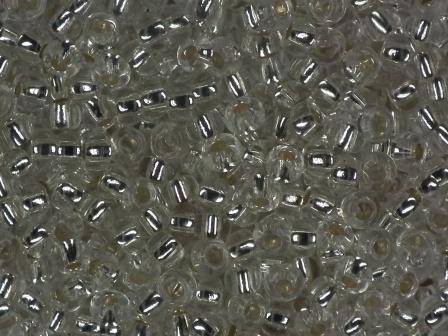Rocailles 2,6mm silbereinzug kristall