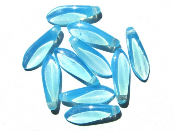 dagger beads 16 x 5 mm in transparent hellblau