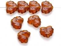 Glas-Blätter-Perlen dunkel topas 11x13 Glas-Blätter-Perlen dunkel topas 11x13