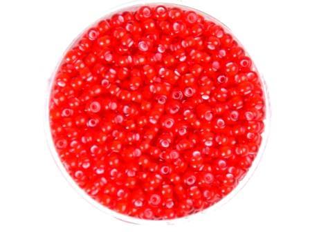 Rocailles 2,6mm Rot Farbeinzug weiß
